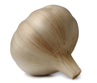 Garlic with shadow. A head of garlic isolated on a white background