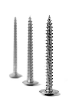 Screw. A set of screws isolated on a white background
