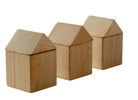 The house. Toy habitation from wooden blocks