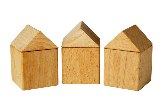The house. Toy habitation from wooden blocks