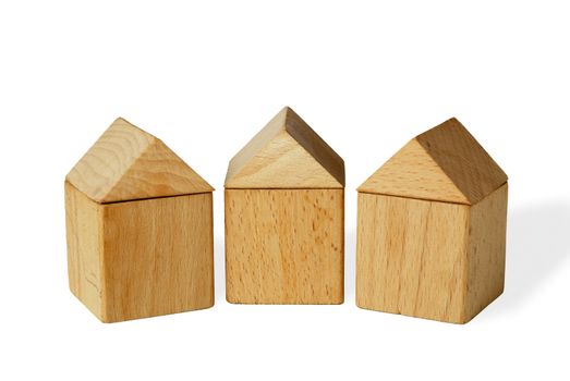 The house. Toy habitation from wooden blocks