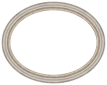 Framework under a photo of the oval form isolated on a white background