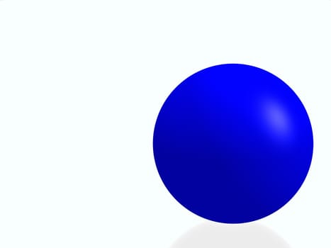 The blue isolated sphere (high resolution) with a soft forward shadow