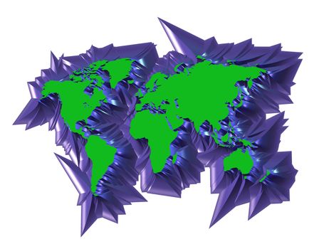 3D map continent (computer generation)