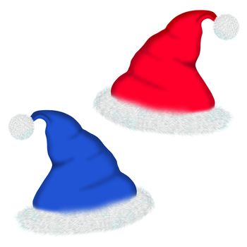 hat Santa isolated on a white background. For an ornament of Christmas themes