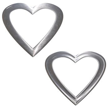 Set of preparations as hearts- frame(volumetric, chromeplated)