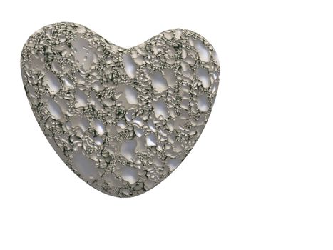 Heart from a stone on a white background