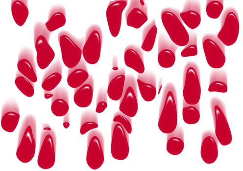 Gutter Drops of blood isolated on a white background