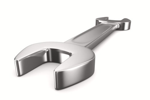 spanner on white background. Isolated 3D image