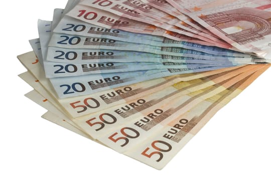 different euro bills