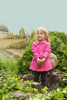 young girl posing in park