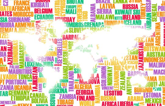 Travel the World Concept with All Countries