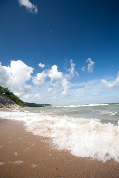 waves on the sea and sky