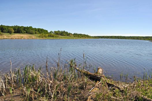 Country landscape with a lake, Russia