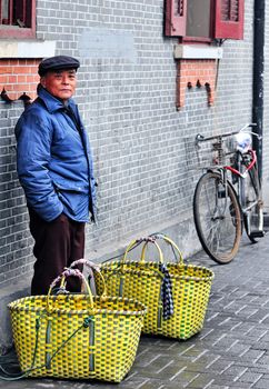  Chinese food seller in the street of Shanghai China