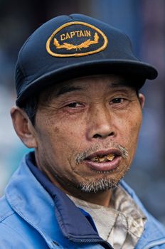 Portrait of Chinese man in Shanghai China