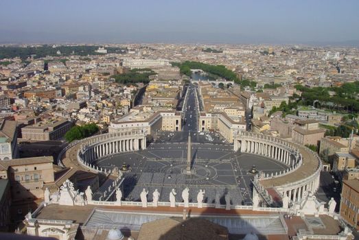 Panorama of Vatican Sant Paul square and Rome