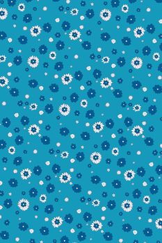 Blue and white flowers on a blue background