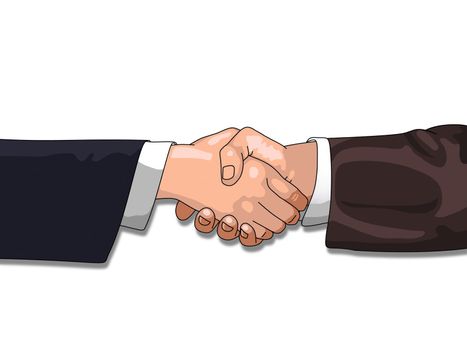 Shaking Hands over a white background