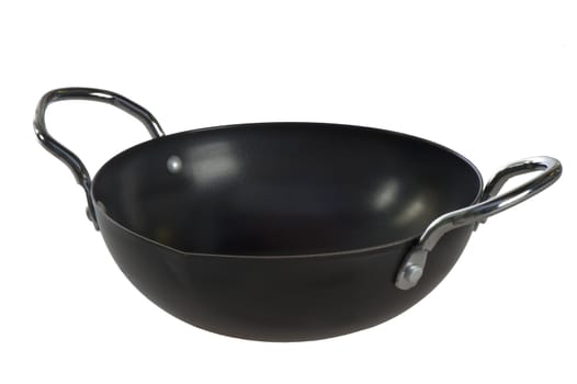 A nonstick pan on a white background