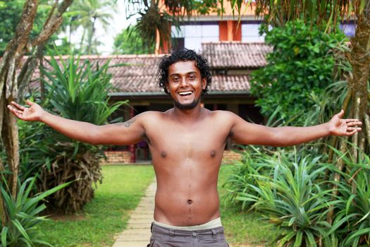 Portrait young smiling man. Sri Lanka