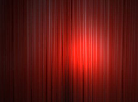 Red curtain of a classical theater 