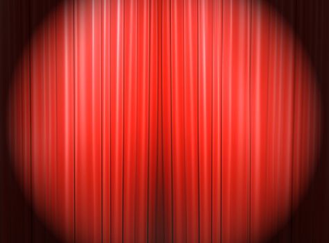 Red curtain of a classical theater 