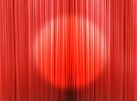 Red curtain of a classical theater 