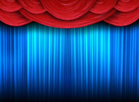 Red curtain of a classical theater 