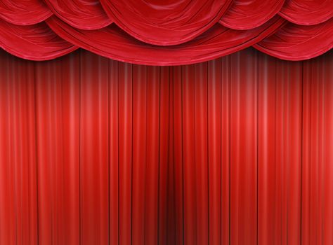 Red curtain of a classical theater 