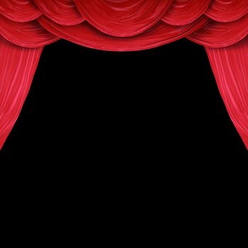 Red curtain of a classical theater 