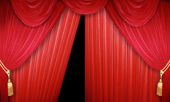 Red curtain of a classical theater 