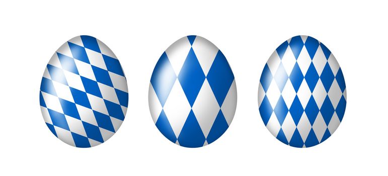 Easter Egg with Bavarian flag on a white background 