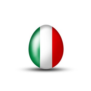 Easter with an Italian flag on a white background 