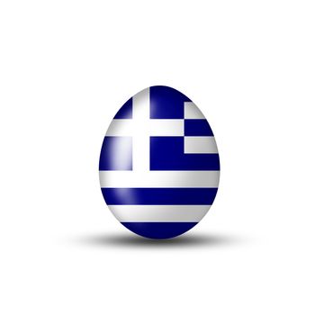 Easter egg with a Greek flag on a white background 