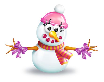A girl snowman.