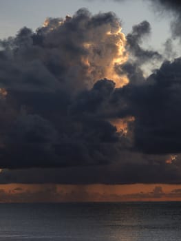 Giant storm cloud over the ocean