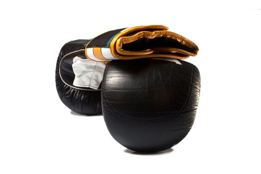 Boxing gloves on a neutral background