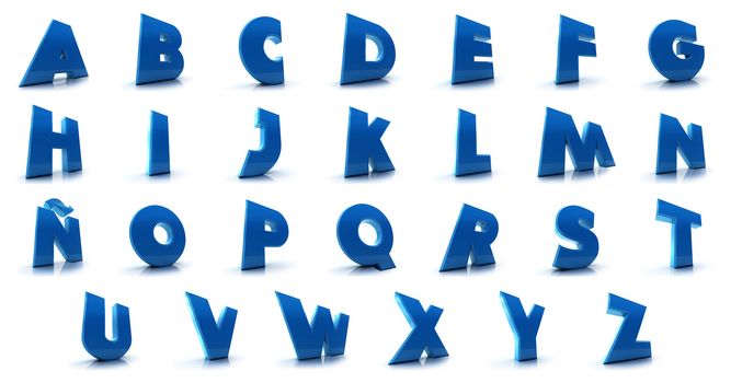 Fancy 3d alphabet. Includes clipping path