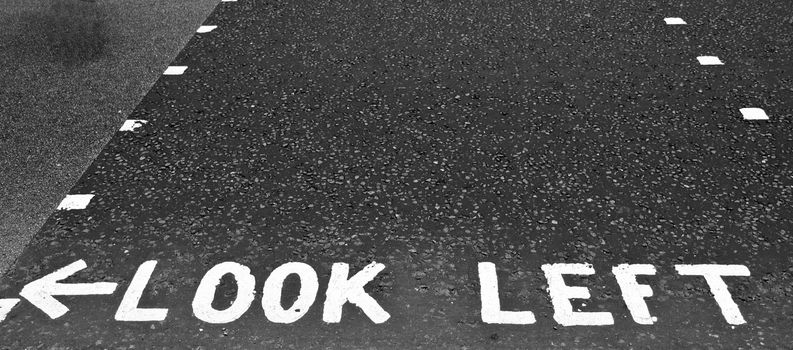 Look Left sign in a London street