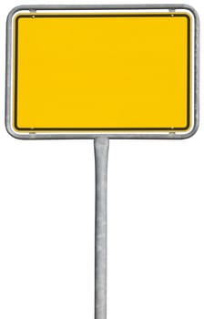 yellow placement sign isolated on white with clipping path