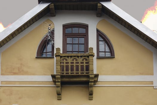 Facade with balcony