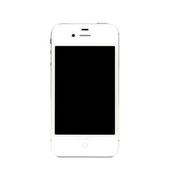 White iPhone 4S on white background