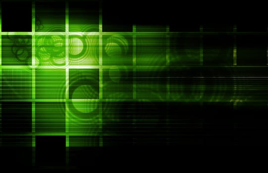 Abstract Glowing Background with a Technology Art