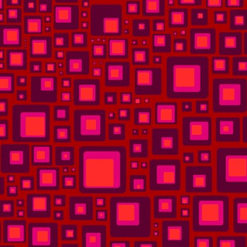 Abstract illustration of squares over a red background
