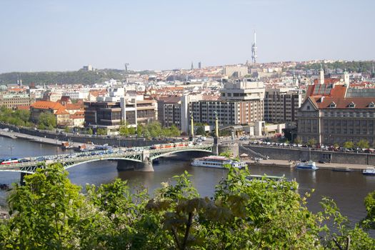 beautiful views of the city in summer. Prague, Czech Republic.