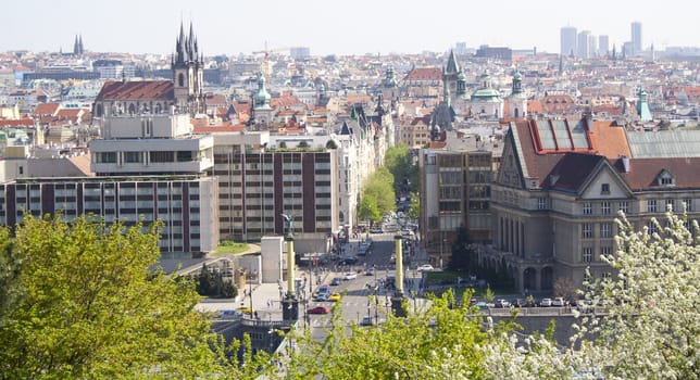 beautiful views of the city in summer. Prague, Czech Republic.