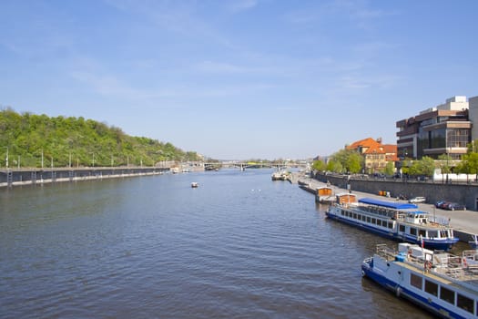 beautiful views of the city in summer. Prague, Czech Republic.