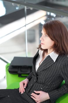 Shot of beautiful business woman in interior