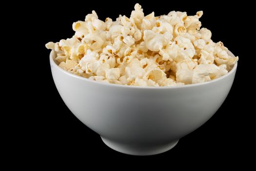 Picture of some popcorn in a white bowl